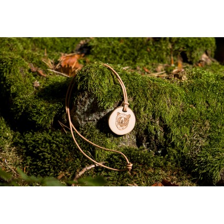 Kette mit Holzanhänger "Bärenkopf"